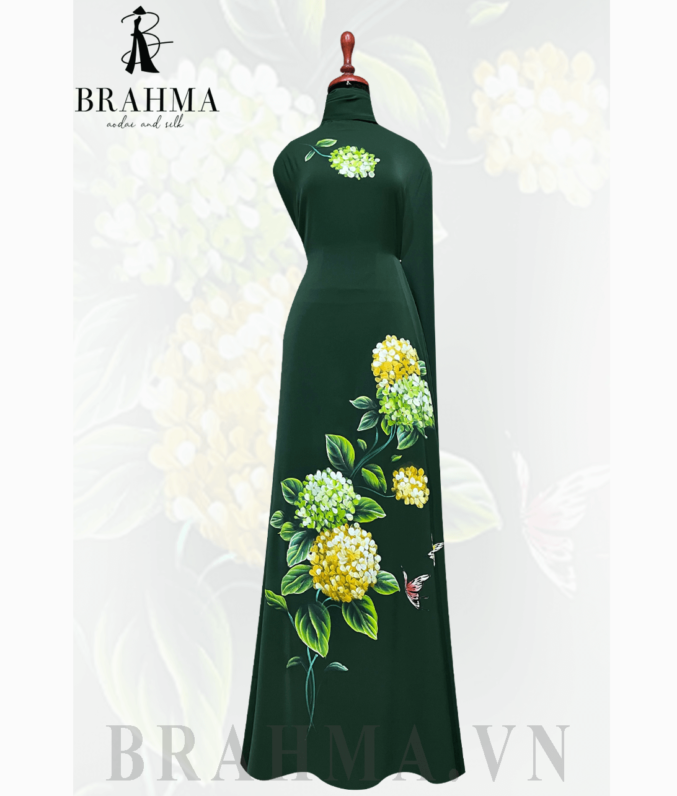 vai ao dai ve tay hoa cam tu cau