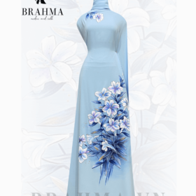 vai ao dai ve hoa la