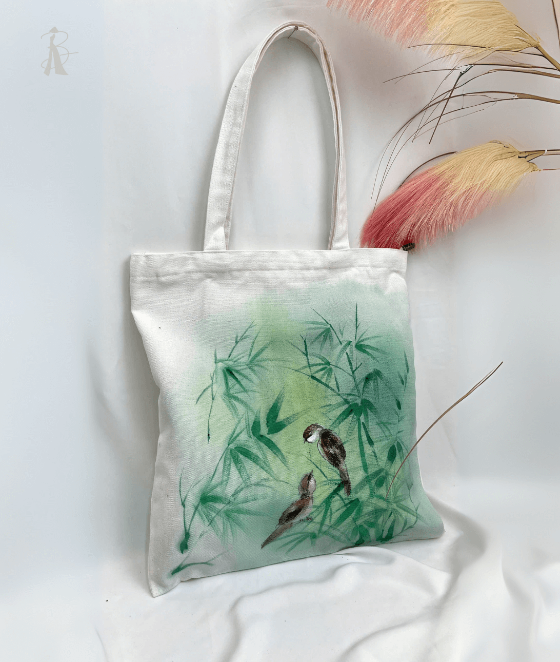 Túi Vải Bố Vẽ Tay Chim Trúc (1) Túi Vải Bố Vẽ Tay Chim Trúc