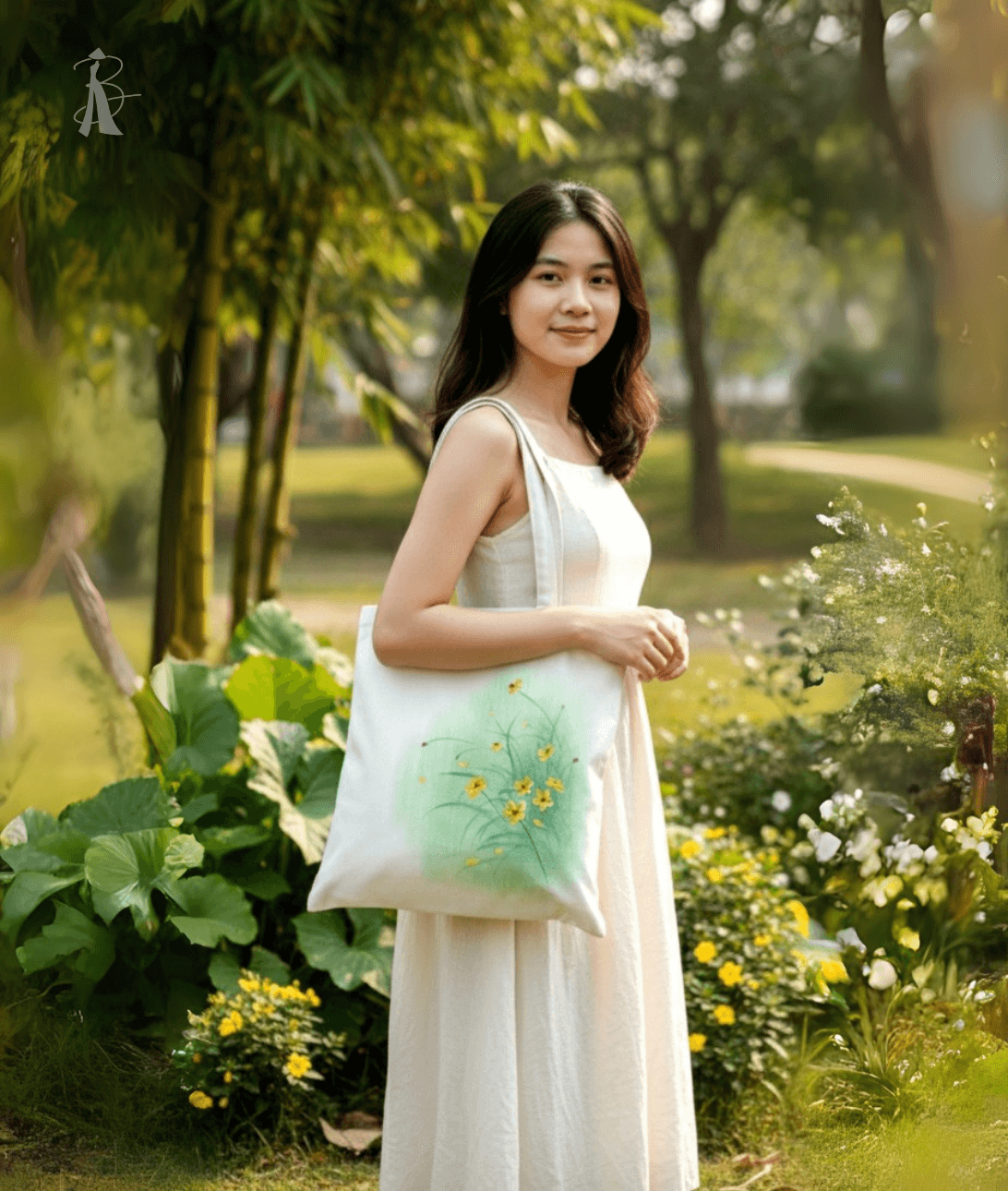 túi vải bố vẽ tay hoa cúc vàng (1)