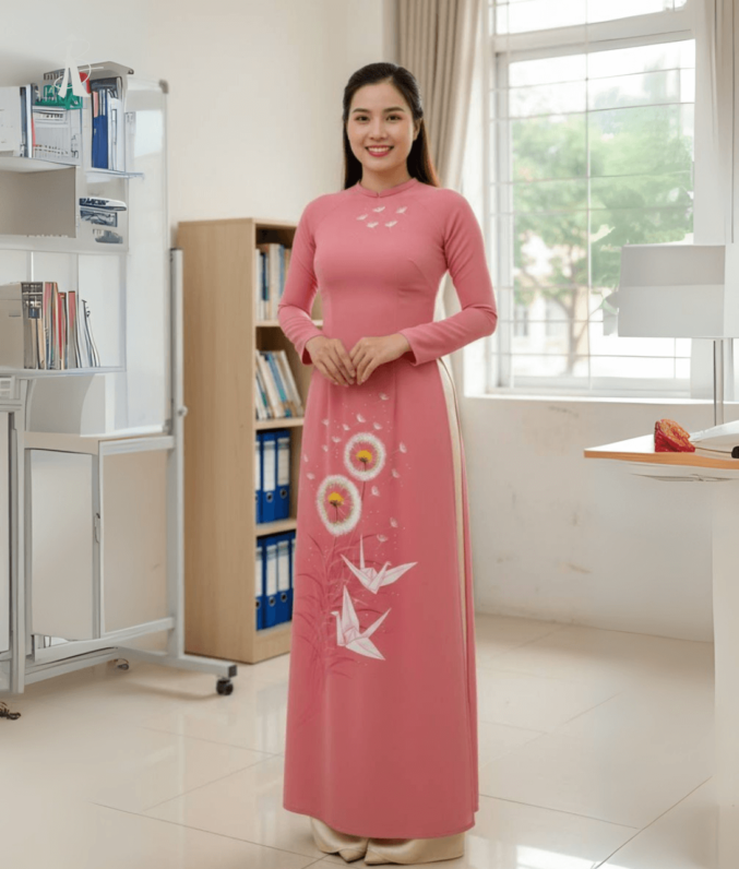vải áo dài cho cô giáo