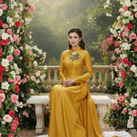 Vải áo dài vẽ tay